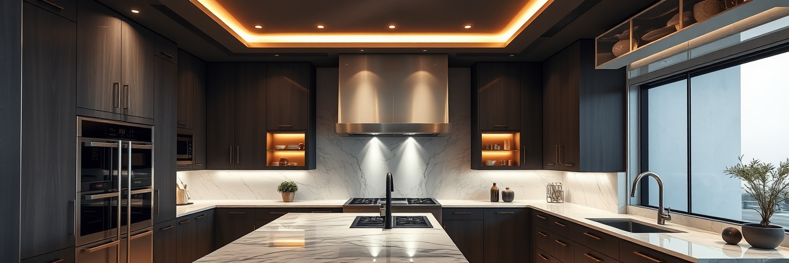Fondo de Diseño de Cocina Moderna de Lujo - Inspiración de Reforma con IA